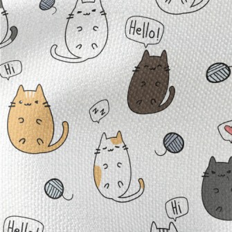 Cute Cartoon Kitten Waterproof Canvas