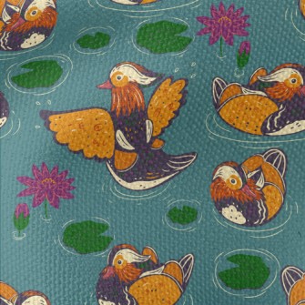 Hand Drawn Mandarin Ducks And  Waterproof Canvas