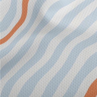 Orange Blue Zigzag Pattern Athletic Mesh Flat Back