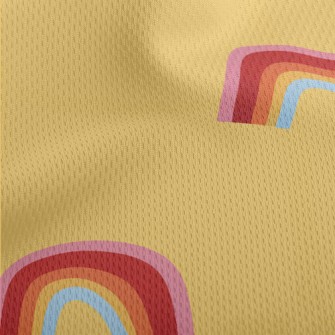 Cute Hand Drawn Rainbow Athletic Mesh Flat Back