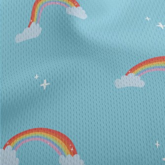 Hand Drawn Beautiful Rainbow Athletic Mesh Flat Back