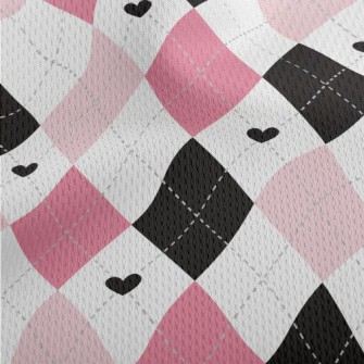 Black Pink Cute Diamond Athletic Mesh Flat Back