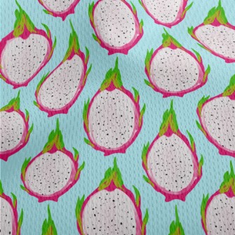 Hand Drawn Dragon Fruit Cross  Athletic Mesh Flat Back