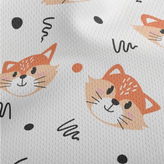 Cute Cartoon Fox Athletic Mesh Flat Back