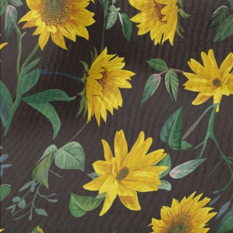 Realistic Hand Drawn Sunflower Terry