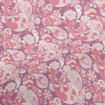 Playful Pink Vortex Flowers Performance Linen