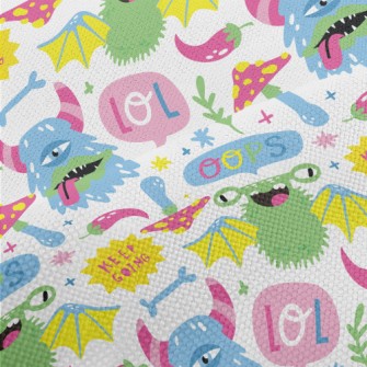Colorful Cartoon Monsters Performance Linen