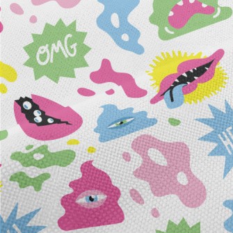 Hand Drawn Colorful Monsters Performance Linen
