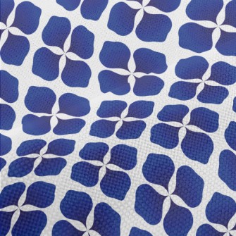 Abstract Blue Flowers Performance Linen