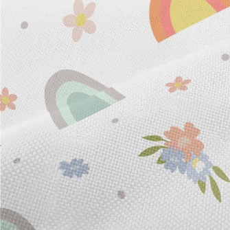 Flowers And Rainbow Doodles Performance Linen