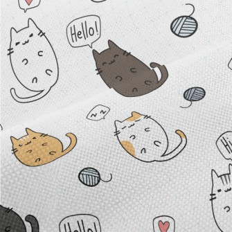Cute Cartoon Kitten Performance Linen