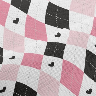 Black Pink Cute Diamond Performance Linen