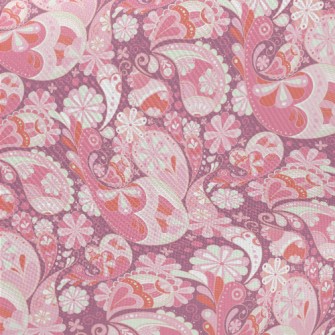 Playful Pink Vortex Flowers Twill