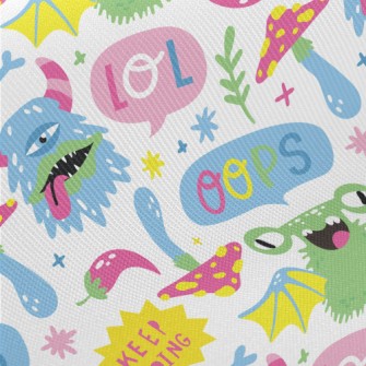 Colorful Cartoon Monsters Twill
