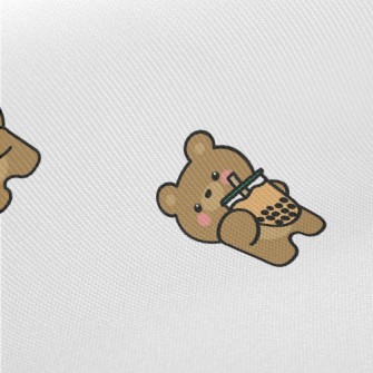 Cute Bear Loves Bubble Milk Twill