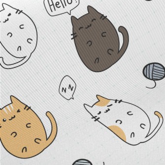 Cute Cartoon Kitten Twill