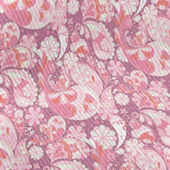 Playful Pink Vortex Flowers Standard Corduroy