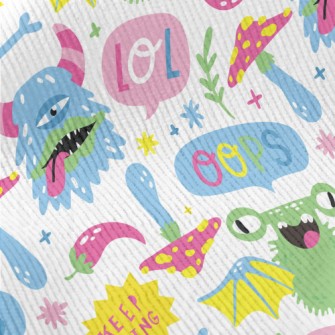 Colorful Cartoon Monsters Standard Corduroy