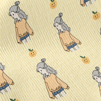 Cute Girl Illustration Standard Corduroy