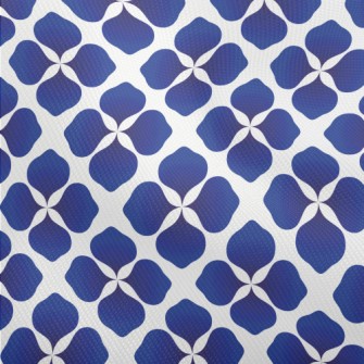 Abstract Blue Flowers Dobby