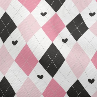 Black Pink Cute Diamond Dobby