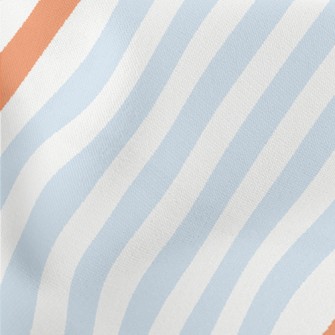Orange Blue Zigzag Pattern Stretch Ponte