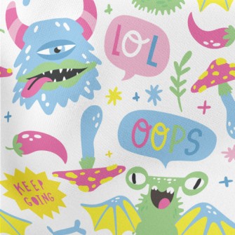 Colorful Cartoon Monsters Stretch Ponte