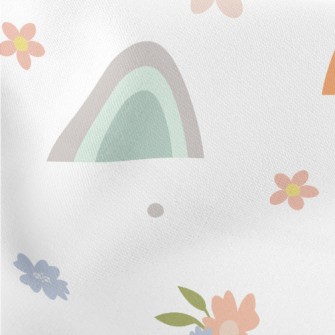 Flowers And Rainbow Doodles Stretch Ponte