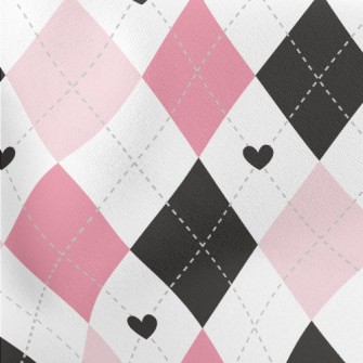 Black Pink Cute Diamond Stretch Ponte