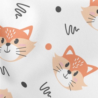 Cute Cartoon Fox Stretch Ponte