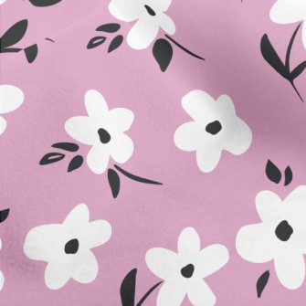 White Flower Graffiti Micro Fleece