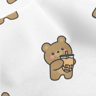 Cute Bear Loves Bubble Milk Micro Fleece