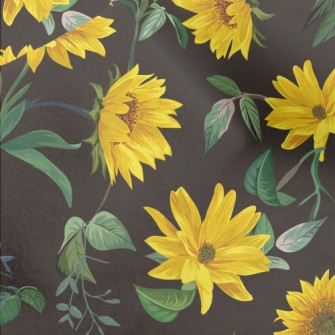 Realistic Hand Drawn Sunflower Micro Fleece