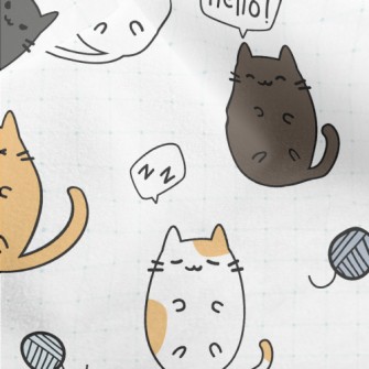 Cute Cartoon Kitten Micro Fleece