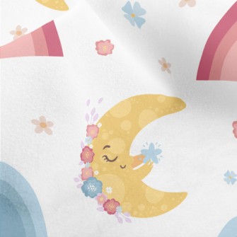 Flowers With Sun And Moon Micro Fleece