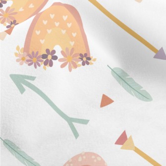 Bohemian Style Doodles Micro Fleece