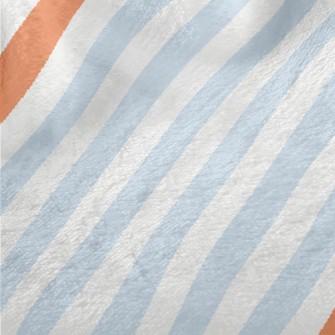 Orange Blue Zigzag Pattern Minky