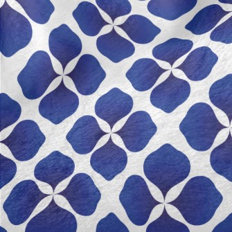 Abstract Blue Flowers Minky