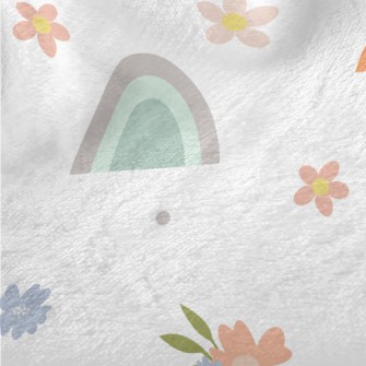 Flowers And Rainbow Doodles Minky