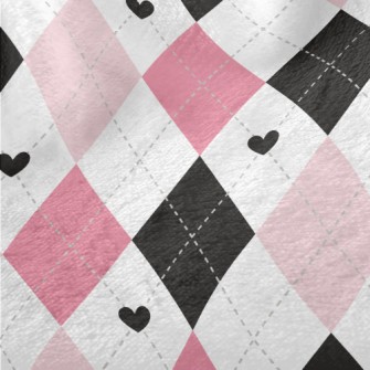 Black Pink Cute Diamond Minky