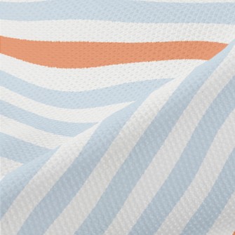 Orange Blue Zigzag Pattern Piqué