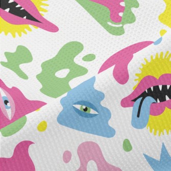 Hand Drawn Colorful Monsters Piqué