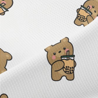 Cute Bear Loves Bubble Milk Piqué