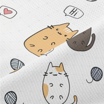 Cute Cartoon Kitten Piqué