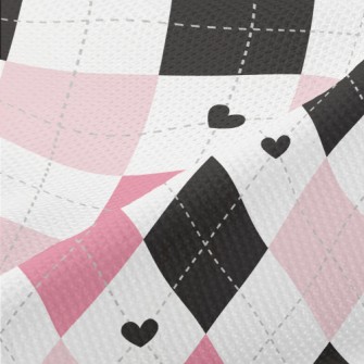 Black Pink Cute Diamond Piqué