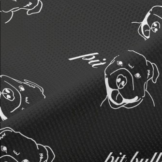 Simple Bulldog Illustration Piqué