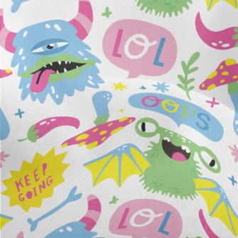 Colorful Cartoon Monsters Lightweight Performance Linen