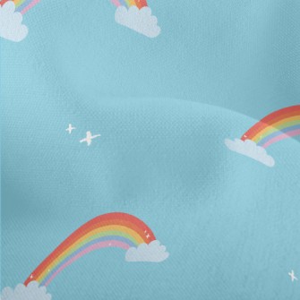 Hand Drawn Beautiful Rainbow Lightweight Performance Linen