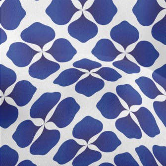 Abstract Blue Flowers Lightweight Performance Linen