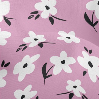 White Flower Graffiti Lightweight Performance Linen